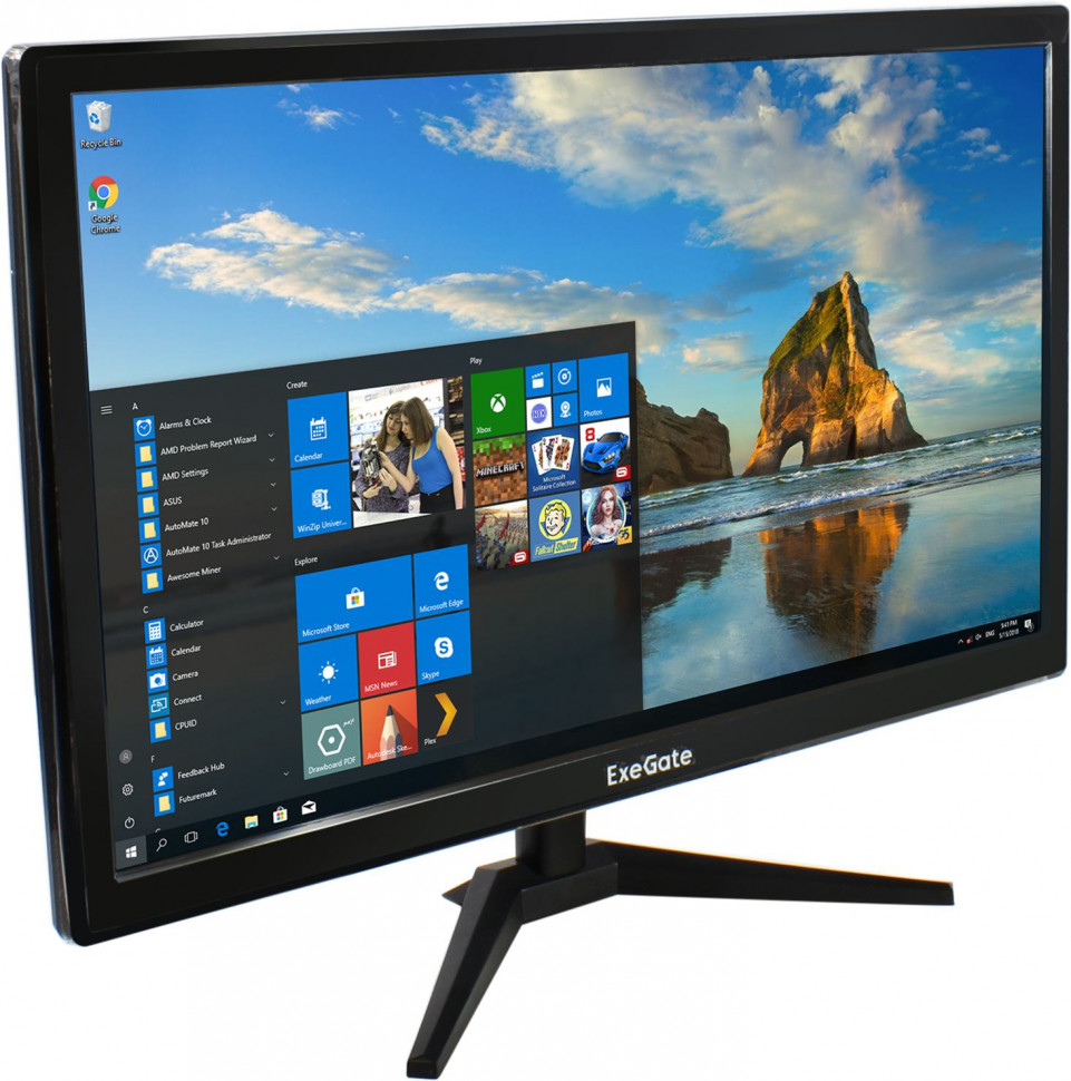 Монитор - 21.5 ExeGate EB2200A EX297376RUS (VA / FHD / 75Hz / 200nit / HDMI+VGA)