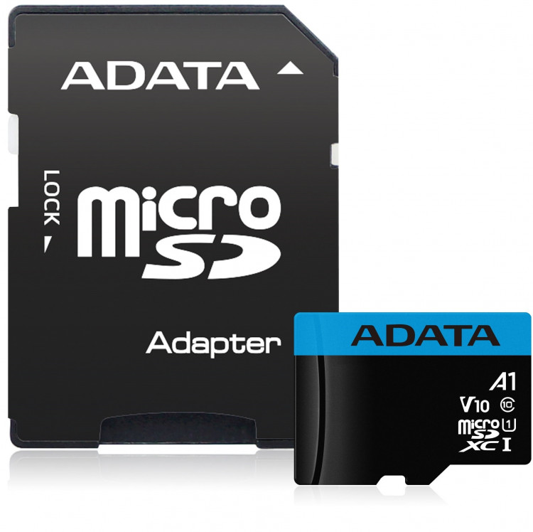 Флешка microSDHC 64Gb ADATA + адаптер