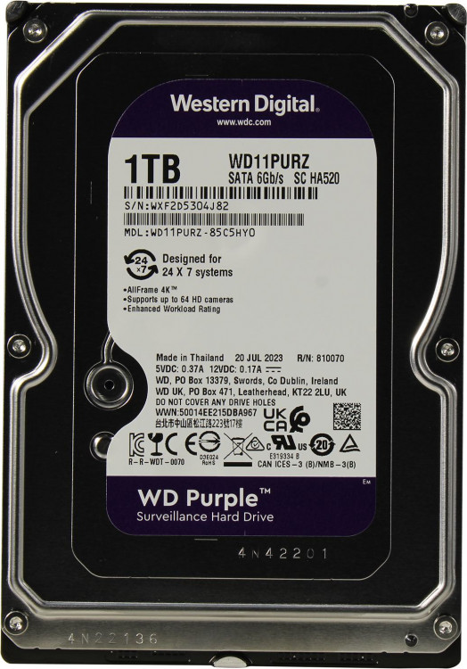 HDD 3.5" 1 Tb Western Digital Purple WD11PURZ