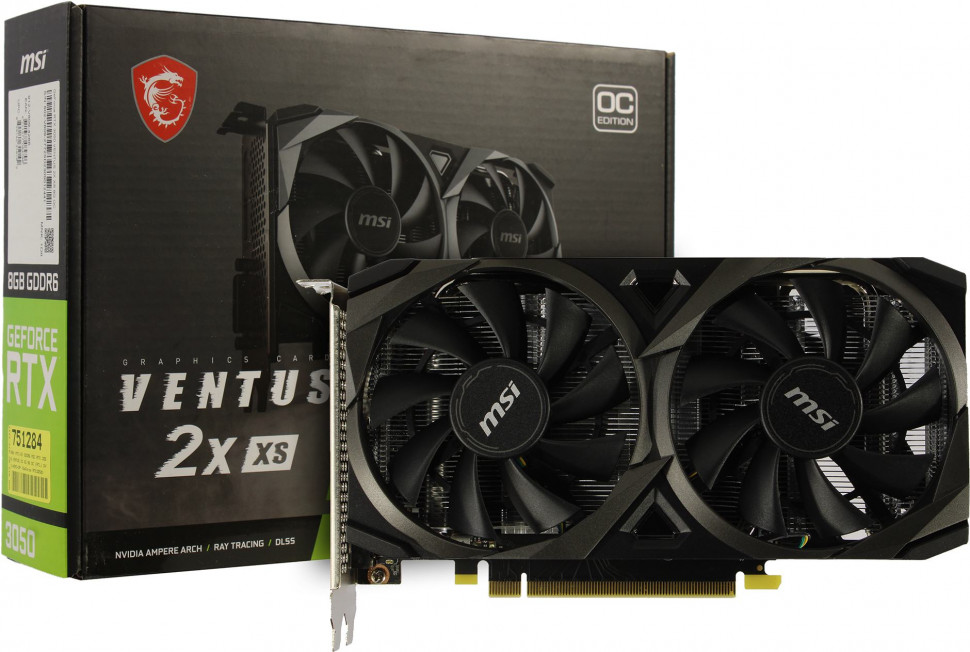 Видеокарта NVIDIA RTX 3050 8Gb MSI VENTUS 2X XS 8G OC