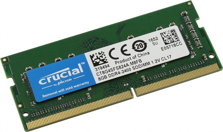 Память DDR4 SO-DIMM 8Gb <PC4-19200> Crucial <CT8G4SFS824A> CL17