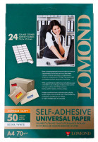 Фотобумага A4, глянцевая самоклеящаяся, 70 г / м2, 50 листов, Lomond (2100005)