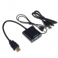 Переходник HDMI-M -> VGA-F + Доп Питание / AUX