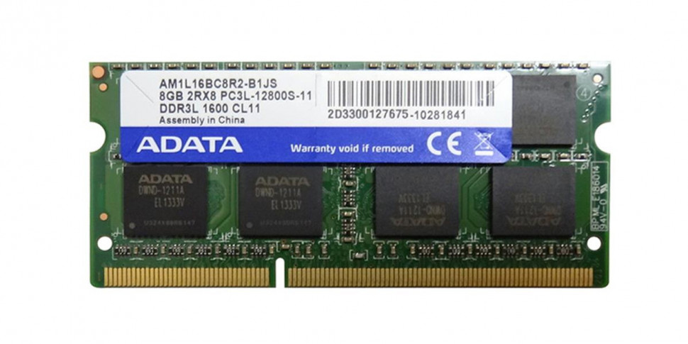 Память SO-DIMM DDR3L 4Gb 12800 / CL19 Adata AO1L16BC4R1-BQSS