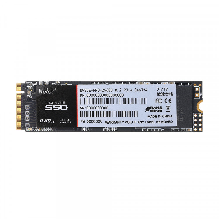 SSD 240 Gb NVMe 2280 Netac N930E NT01N930E-256G-E4X (2040:1270 Мбайт  /  с) 3D TLC