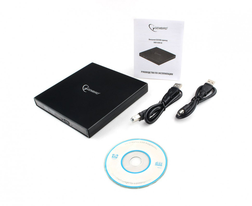Внешний привод CD / DVD Gembird DVD-USB-02 USB2.0 EXT (RTL)