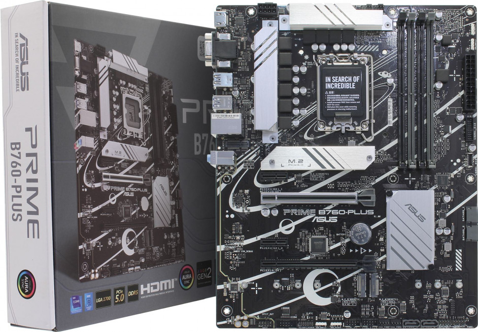 Материнская плата (1700) ASUS PRIME B760-PLUS ATX / 4xDDR5 / 3xNVMe / HDMI+VGA