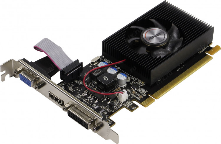 Видеокарта NVIDIA GeForce GT 610 2Gb AFOX <AF610-2048D3L7-V5> GDDR3 64B DVI+HDMI+VGA+LP (RTL)