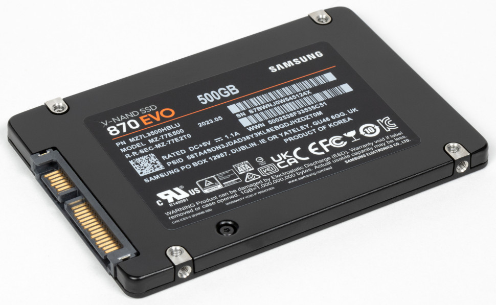 Б/У (100% Health) SSD 500 Gb Samsung 870 EVO MZ-77E500 (300TBW / 560:530Мбайт / с)