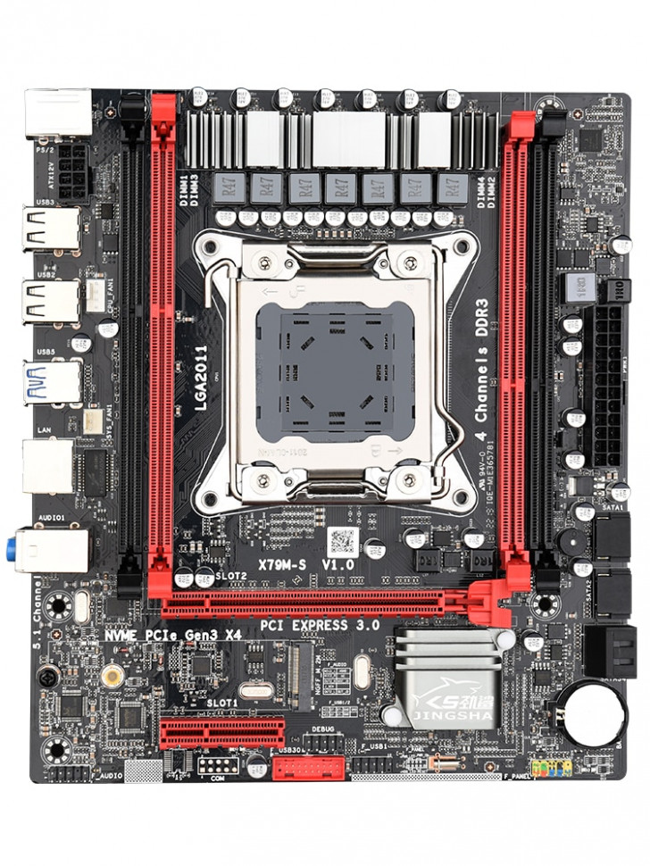 Материнская плата Jingsha X79M-S (RTL) LGA2011 <X79> PCI-E+GbLAN+SATA ATX 4DDR3