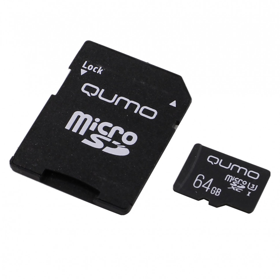 Карта памяти microSDHC 64Gb QUMO QM64GMICSDXC10U3BL