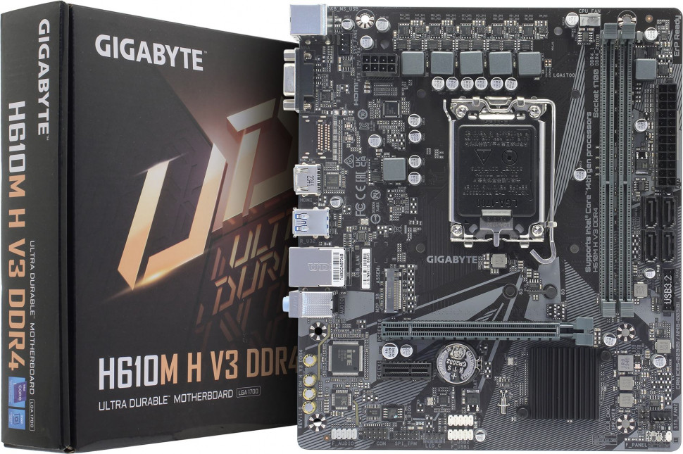 Материнская плата (1700) GIGABYTE H610M H V3 MicroATX / 2xDDR4 / 1xNVMe / VGA+HDMI