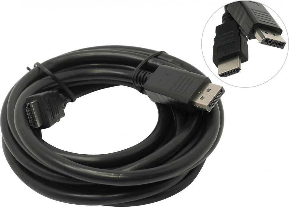 Кабель DisplayPort -> HDMI 3м Gembird / Cablexpert CC-DP-HDMI-3M