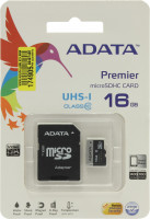 Флешка microSDHC 16Gb A-Data <AUSDH16GUICL10-RA1> Class10 UHS-I  с адаптером