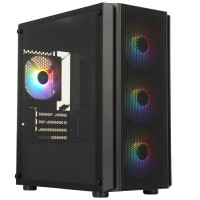 Корпус (без БП) Micro-ATX XASTRA A402M-4FC12F-BK (4xFRGB)