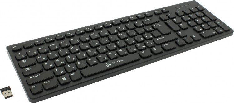 Клавиатура беспроводная OKLICK 880S Black 104КЛ