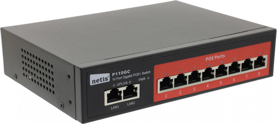 Коммутатор NETIS P110GC (10xUTP / 1Gbit / POE / 100W)