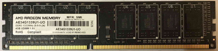 Память DDR3 2Gb 10600  /  CL9 AMD R332G1339U1S-UO