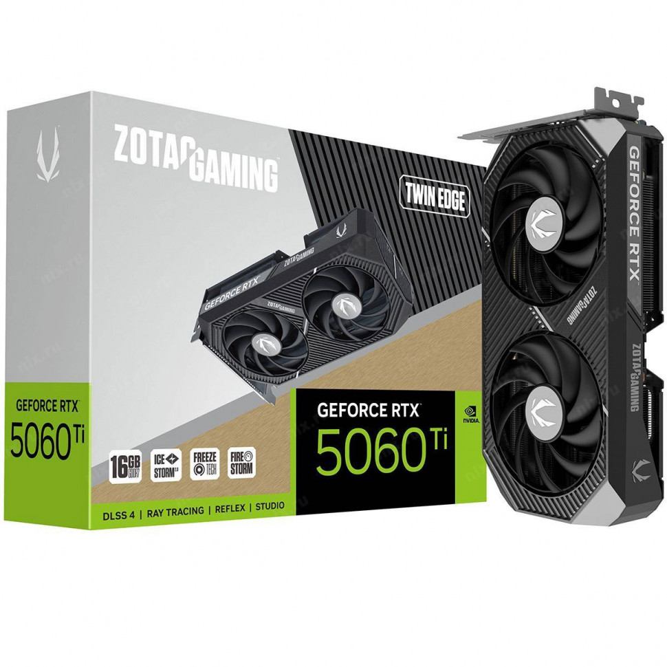 Видеокарта NVIDIA RTX 5060 Ti 16Gb Zotac GAMING Twin Edge (ZT-B50620E-10M)
