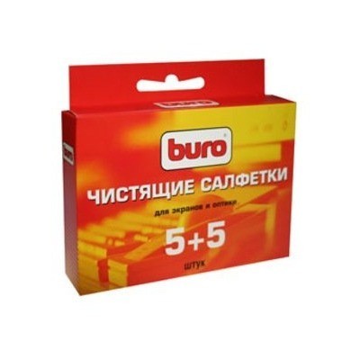 Салфетки Buro BU-W  /  D 5 влажных  /  5 сухих