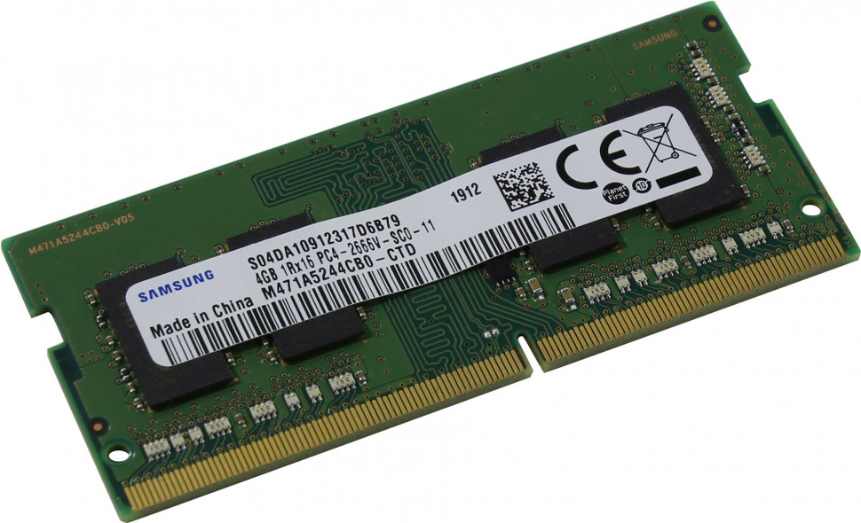 Память SO-DIMM DDR4 4Gb 2666 / CL19 Samsung M471A5244CB0-CTD