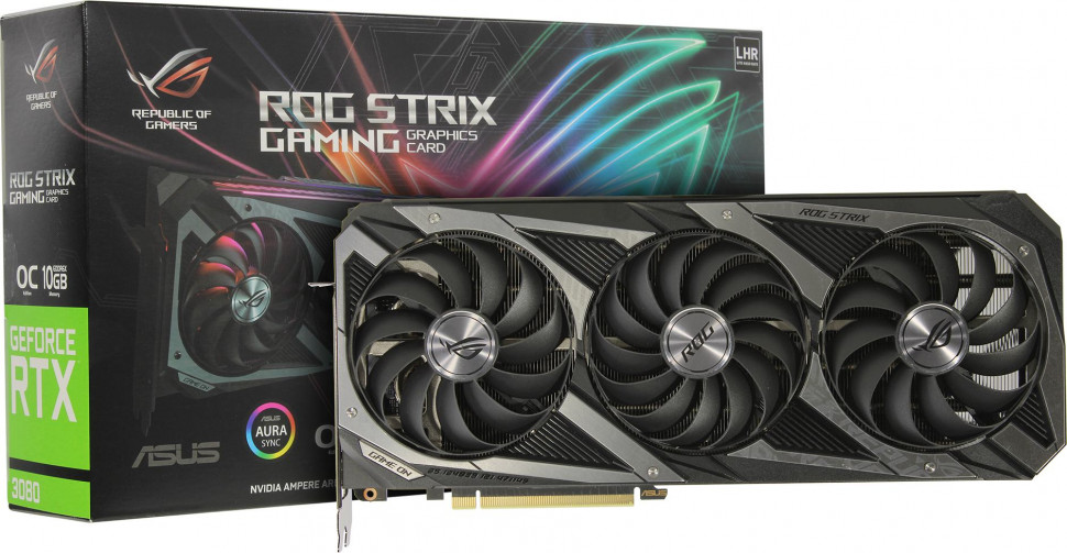 Б/У Видеокарта NVIDIA RTX 3080 10Gb ASUS ROG STRIX GAMING (ROG-STRIX-RTX3080-O10G-V2-GAMING)