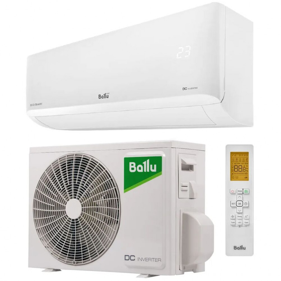 Сплит-система 10 Ballu Eco Smart DC BSYI-10HN (инвертор / 30м2 / шум 24-50 дБ / Wi-Fi(опц) / класс А / 3года)