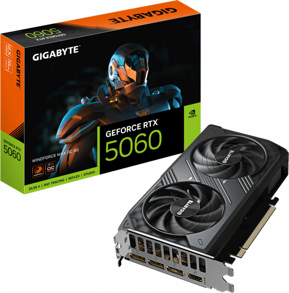 Видеокарта NVIDIA RTX 5060 8Gb Gigabyte GV-N5060WF2MAX OC-8GD