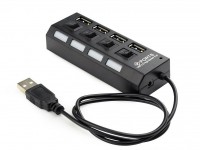 Концентратор UHB-243-AD с подсветкой  (4 порта / USB2.0)