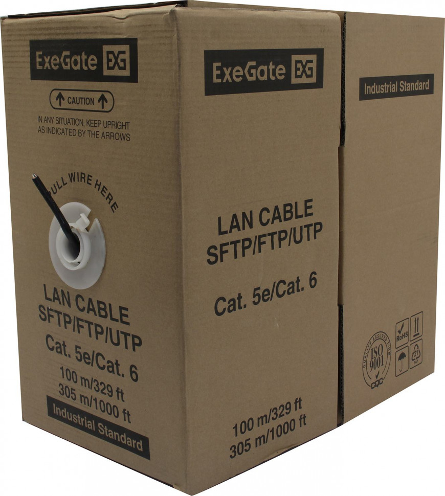 Кабель UTP 5E 4 пары / внешний / медный Exegate EX256749RUS 4x2x0.5