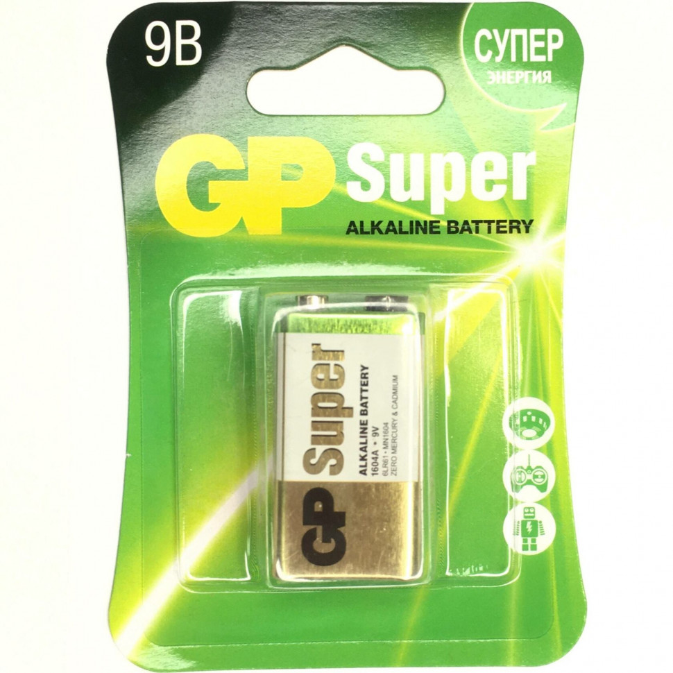 Элемент питания Крона уп.1шт. GP 1604A-2CR1