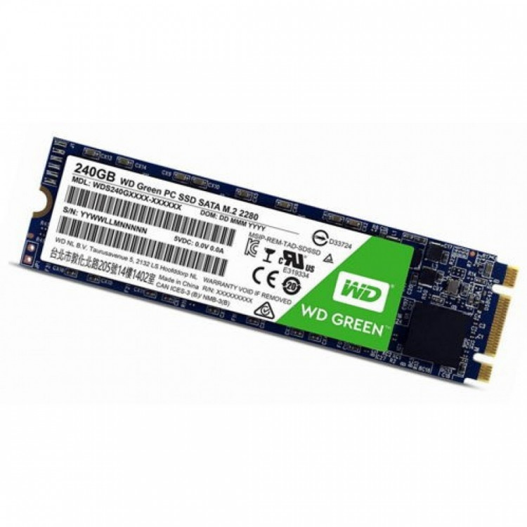 SSD M.2 240 Gb WD Green WDS240G2G0B (40 TBW  /  540:465 Мбайт  /  с) 3D TLC
