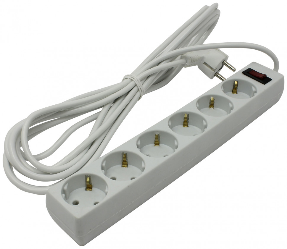 Сетевой фильтр 10м ExeGate SP-5-10W (EX279182RUS) (5 розеток) белый