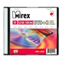 Диск DVD+R Mirex 8.5 Gb, 8x, Slim Case Dual Layer (1шт)
