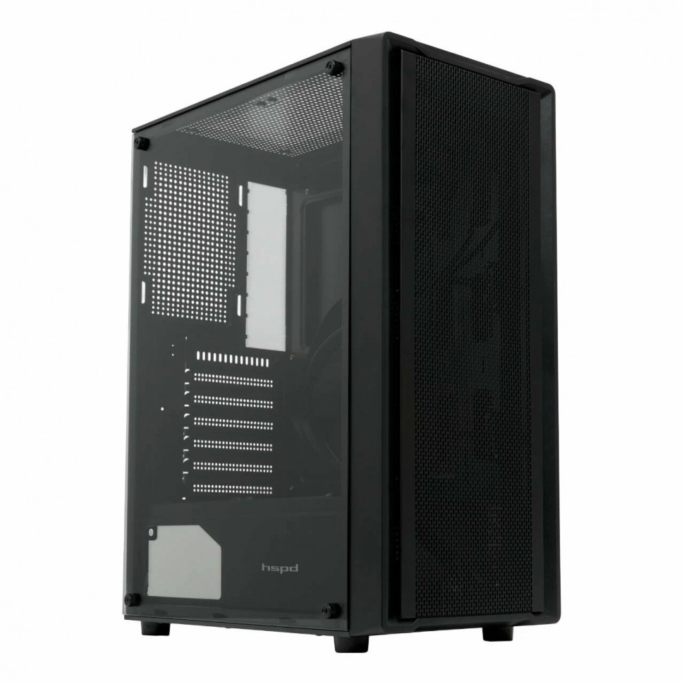 Корпус (без блока питания) ATX HSPD M530-TGBK (155мм / 290мм)