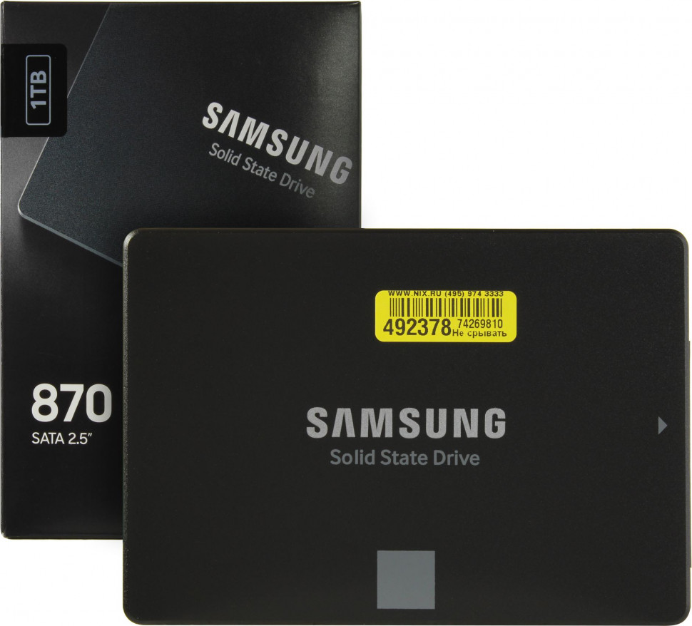 SSD 1 Tb Samsung 870 EVO MZ-77E1T0BW (600TBW / 560:530 Мбайт / с)