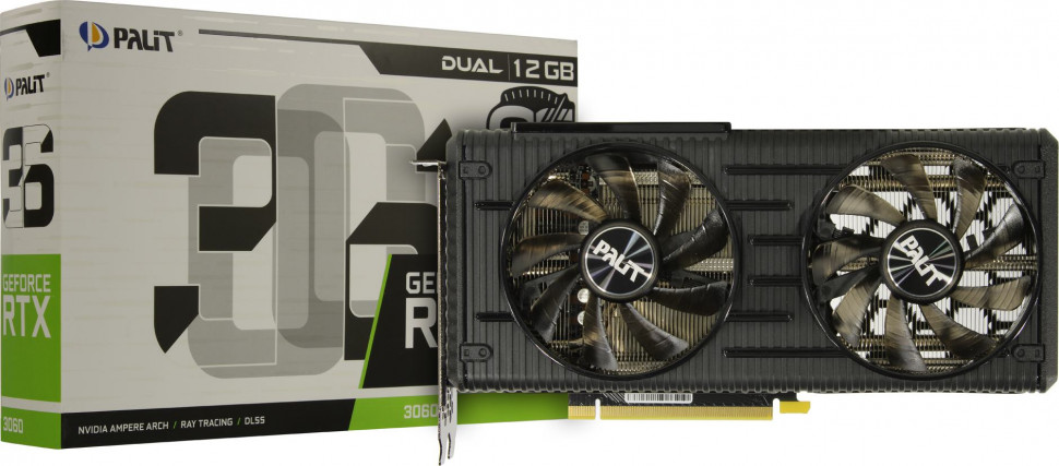 Видеокарта NVIDIA RTX 3060 12Gb Palit PA-RTX3060 DUAL (NE63060T19K9-190AD)