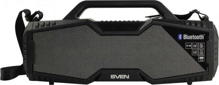 Портативная колонка SVEN PS-480 (2x12W  /  Bluetooth  /  USB  /  microSD  /  FM  /  LED)