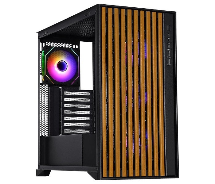 Корпус (без блока питания) ATX Formula TimberLine T0 (черный) (181мм / 410мм / TYPE-C / FRGB)