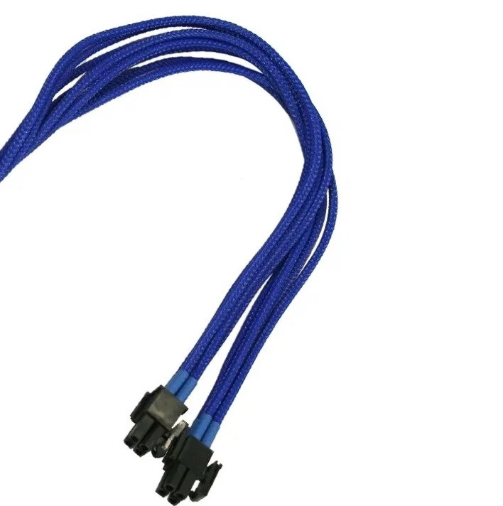 Удлинитель питания процессора 4+4pin (25см) Синий