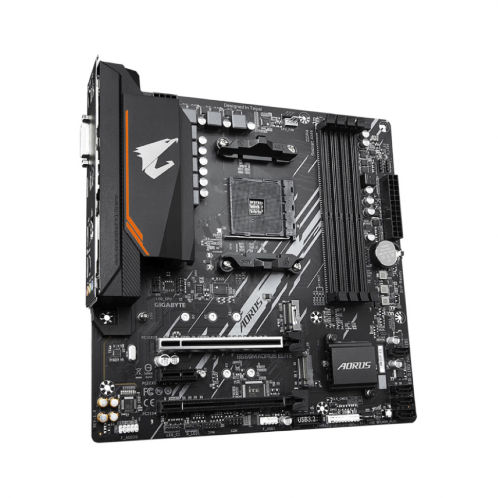  Материнская плата (AM4) GIGABYTE B550M AORUS ELITE AX MicroATX / 4xDDR4 / 2xNVMe / Wi-Fi / DVI+HDMI
