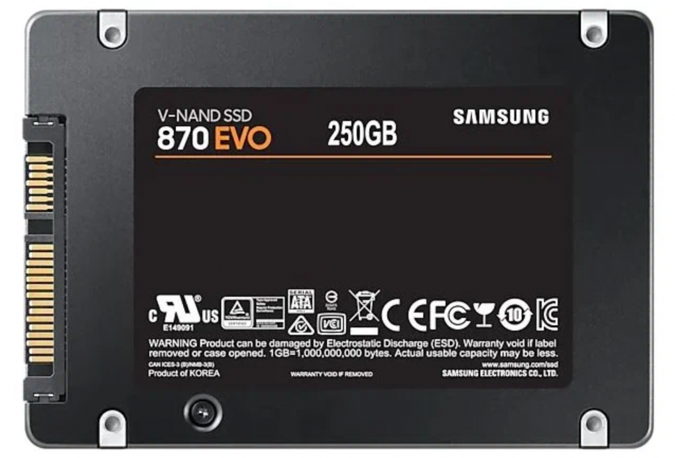 Б/У (95-99% Health) SSD 250 Gb Samsung 870 EVO MZ-77E250B (150 TBW / 560:530 Мбайт / с)