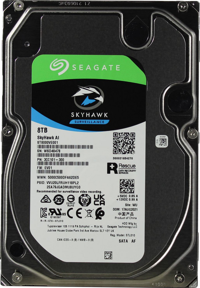 HDD 3.5 8 Tb Seagate SkyHawk ST8000VE001 (7200rpm / 256Mb)