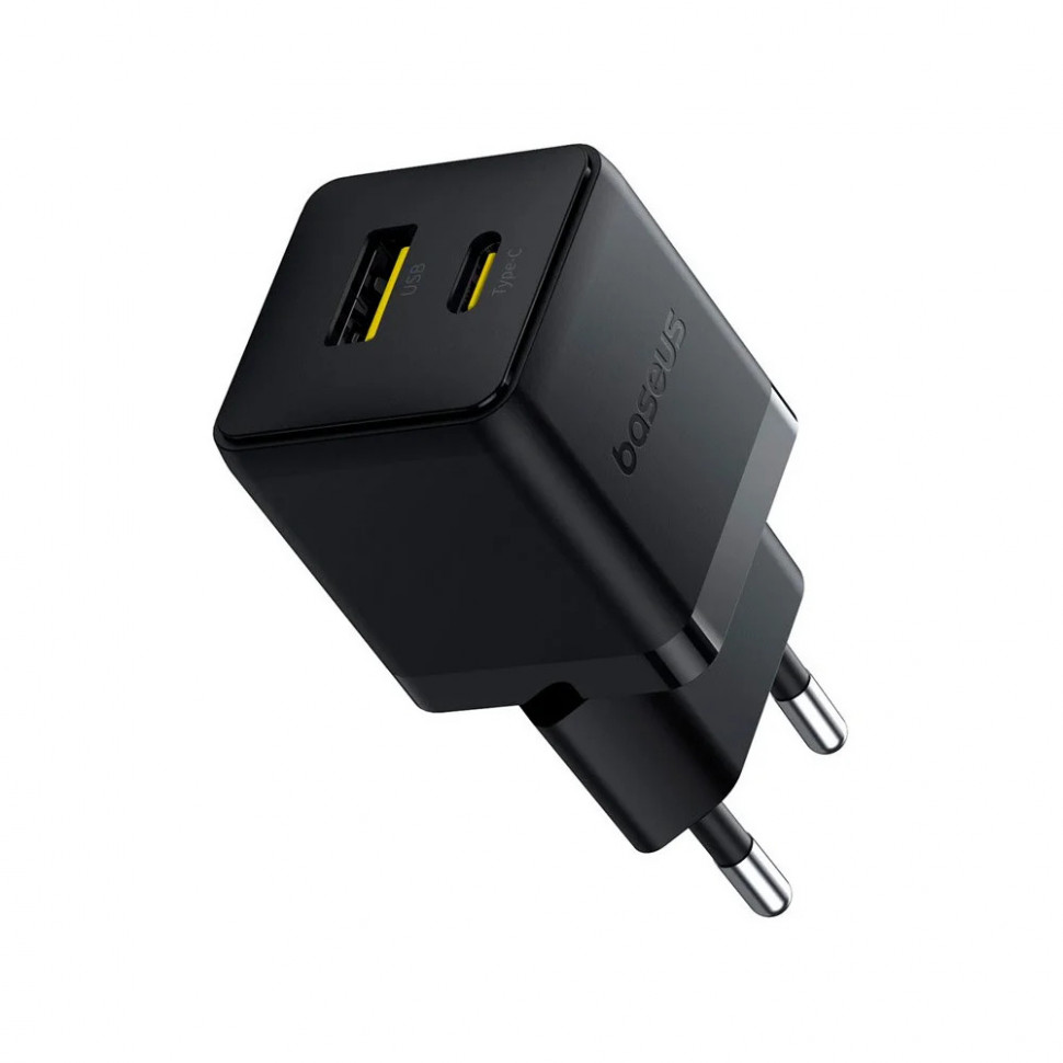 Сетевое зарядное устройство (20W) Baseus Palm 1xTYPE-C+1xUSB (черный)