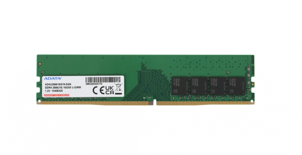 Память DDR4 16Gb 2666 / CL19 ADATA AD4U266616G19-BGN