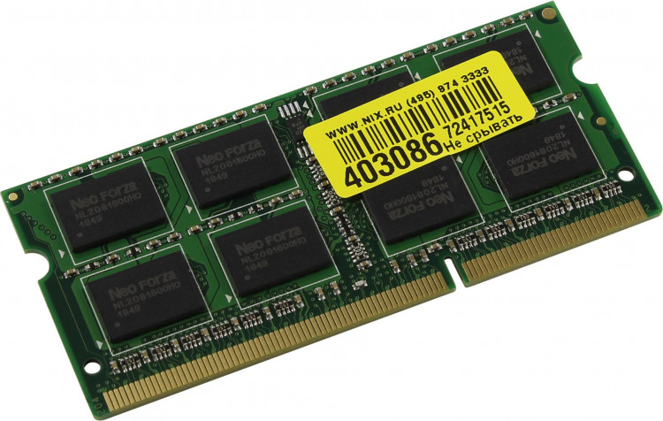Память DDR3 SO-DIMM 4Gb 12800  /  CL11 Neo Forza NMSO340C81-1600DA10