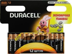 Элемент питания AAA уп.12шт. Duracell &lt;MN2400-12&gt; (1.5V, Alkaline)
