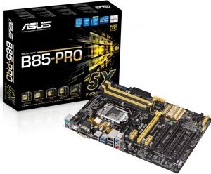 Материнская плата ASUS B85-PLUS (RTL) LGA1150 <B85> 2xPCI-E Dsub+DVI GbLAN SATA ATX 4DDR3