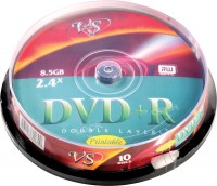 Диск DVD+R VS 8.5Gb 8x Cake Box Double Layer Printable (10шт)
