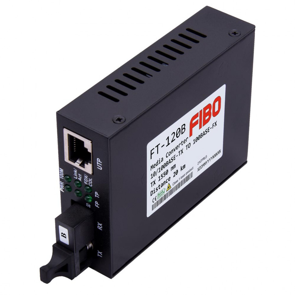 Медиаконвертер FT-120B 100Mbit / s WDM 1550 / 1310нм 20км
